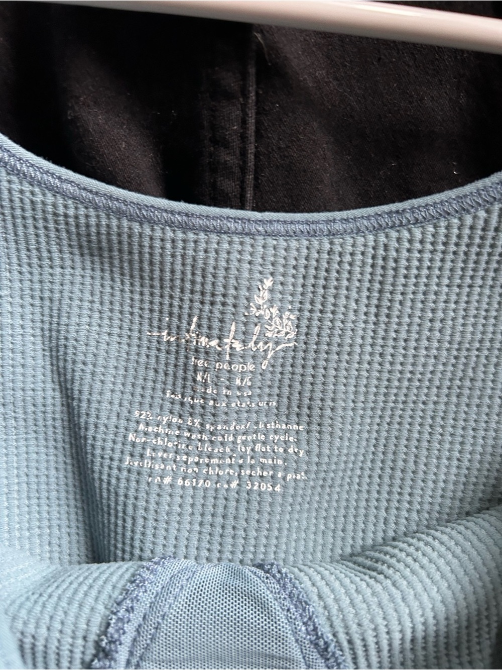 Free People Ribbed V‑Neck Cami — Teal Blue - Picture 2 of 3